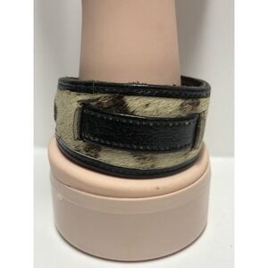 Cowhide Bracelet Hair On  Genuine Leather Brown Black 9 in‎ Western